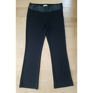 Vakko New York Black Dress Pants Leather Hip Line